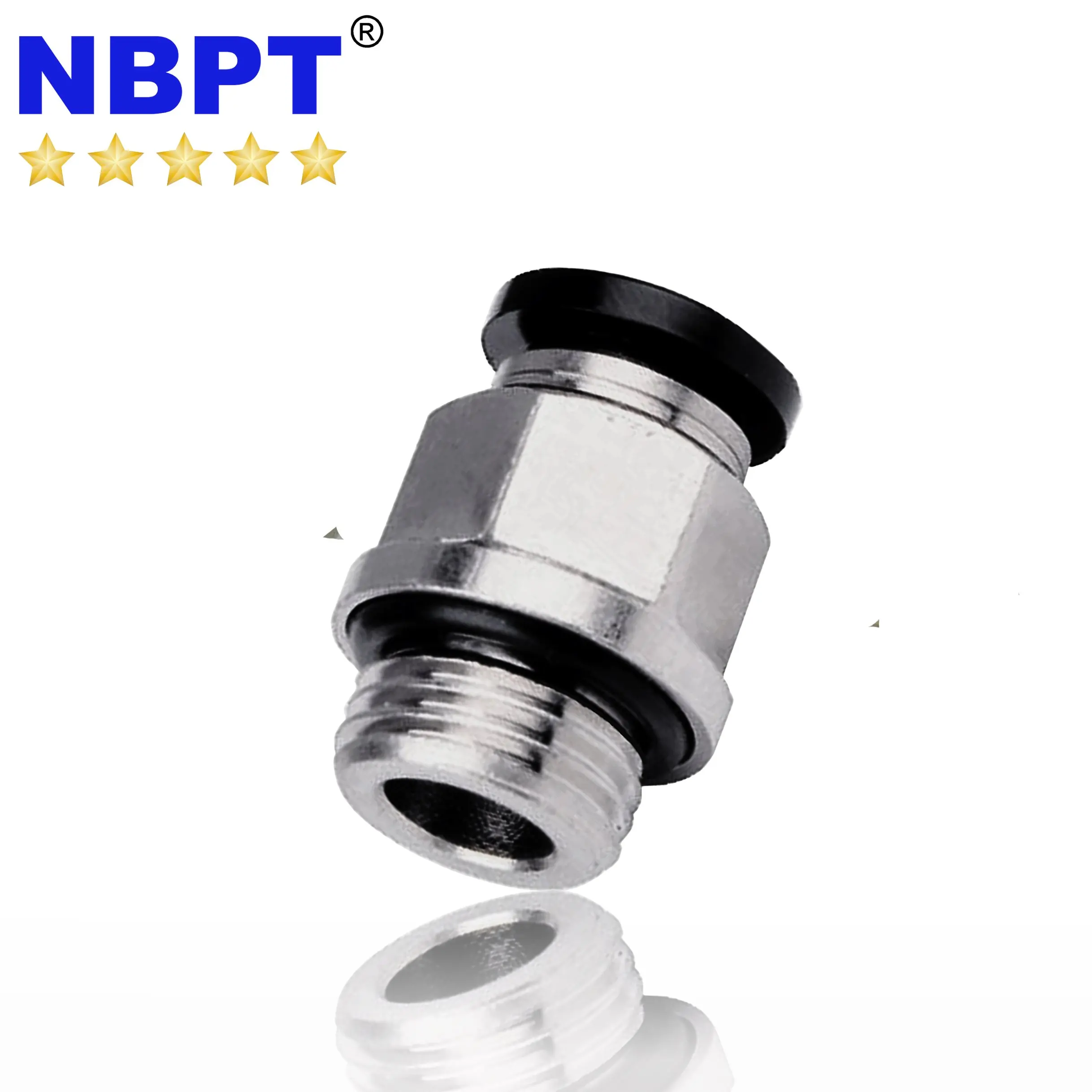 Straight Male Threaded Push To Connect Fittings PC One Touch Pneumatic Connectors by NBPT
