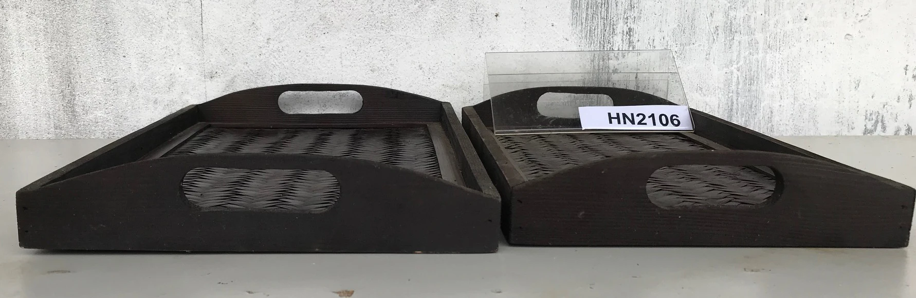  Оптовая продажа высококачественные вьетнамские прямоугольные бамбуковые подносы темно-коричневого цвета ручной работы