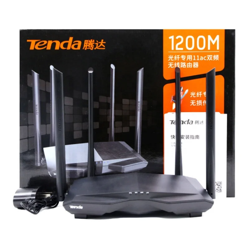 
Tenda AC6 Wireless Wifi Router Gigabit Dual-Band AC1200 Repeater with 5*6dBi High Gain Antennas Wider Coverage 