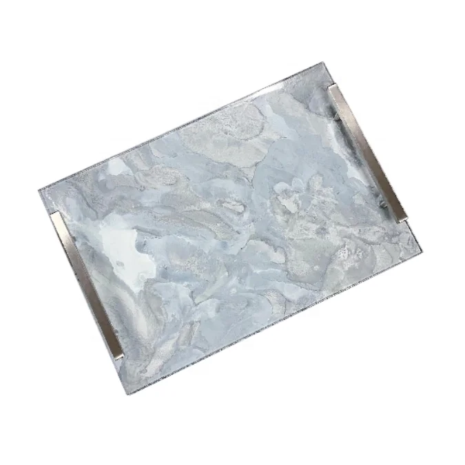 Abbey Challah Board- Hand Painted Lucite Board Tray with Handles