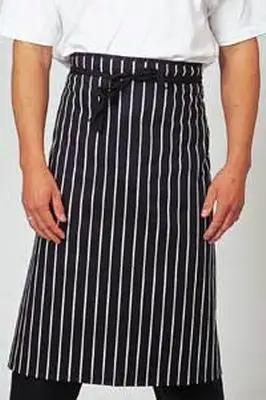 100% Cotton White Bistro Apron   Waist Apron   Promotional Bar Aprons
