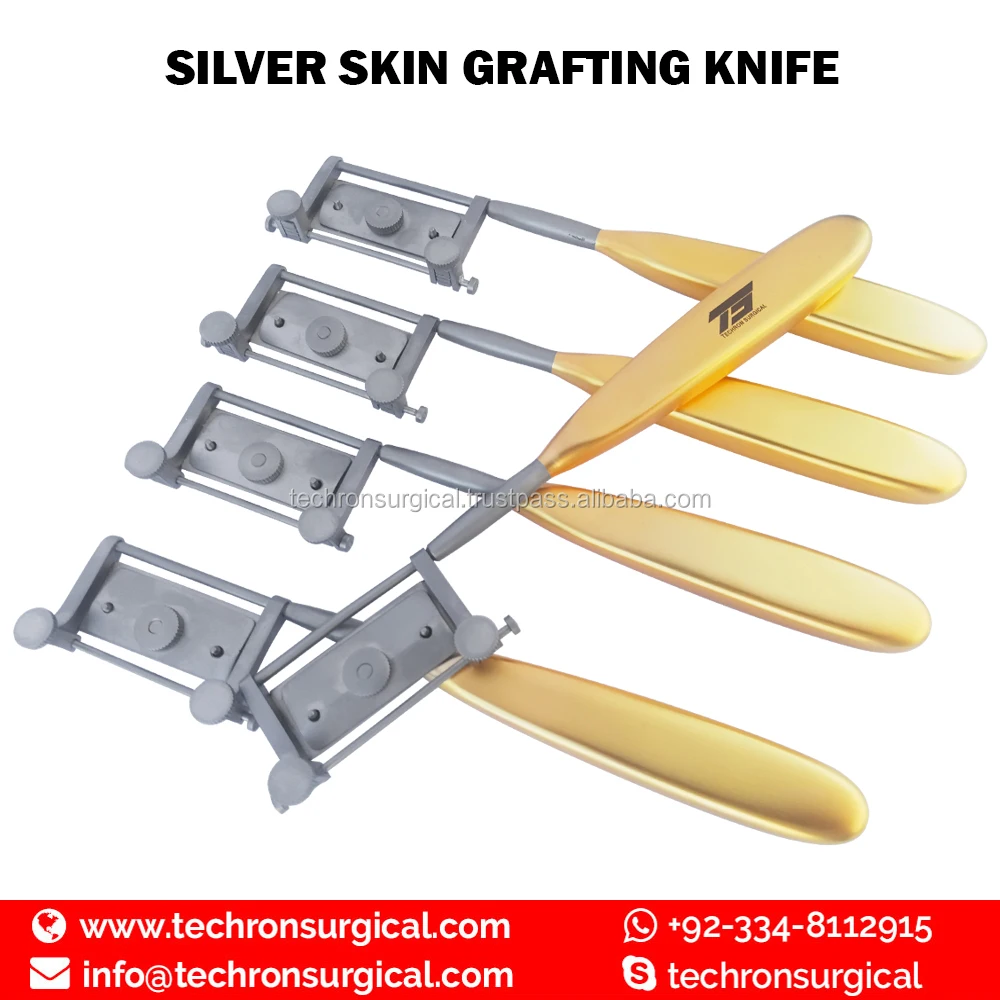 Silver Skin Graft Knife with Wooden Box
