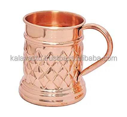 Designer Beer Drinking Pure Copper Mug Handmade Antique Russian Standard Vodka