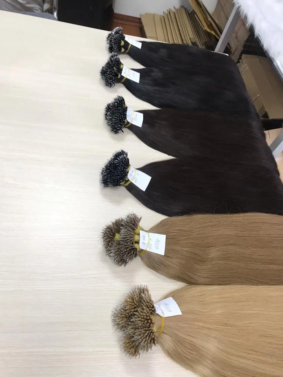 Nano ring hair extensions straight 100% Virgin Vietnamese Remy human hair in Apohair