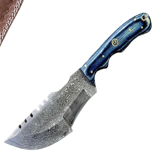 Custom Hand Forged Full Tang Damascus Steel Blade Tracker Hunting Knife Every Day Carry Fixd Blade