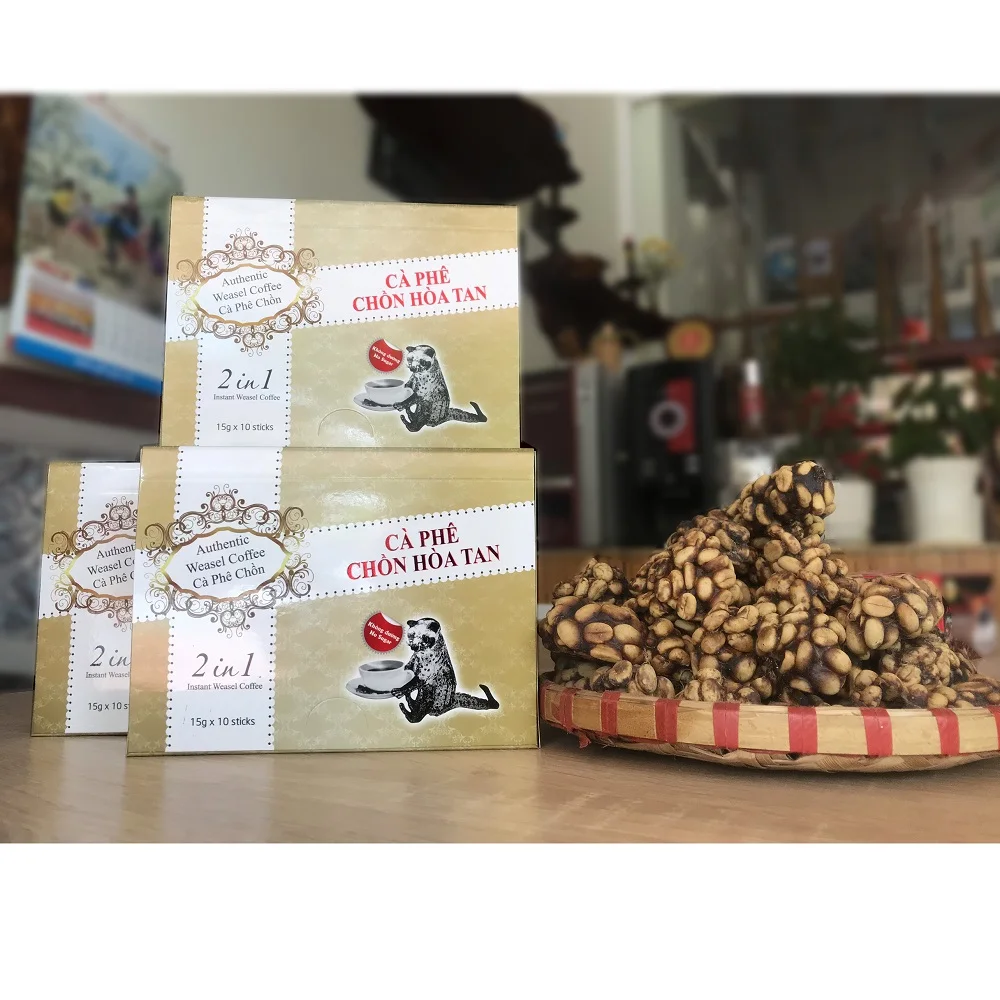  Оптовая продажа антисонный нейтральный вкус потеря веса Weasel растворимый кофе 2 в 1 с сроком годности 24