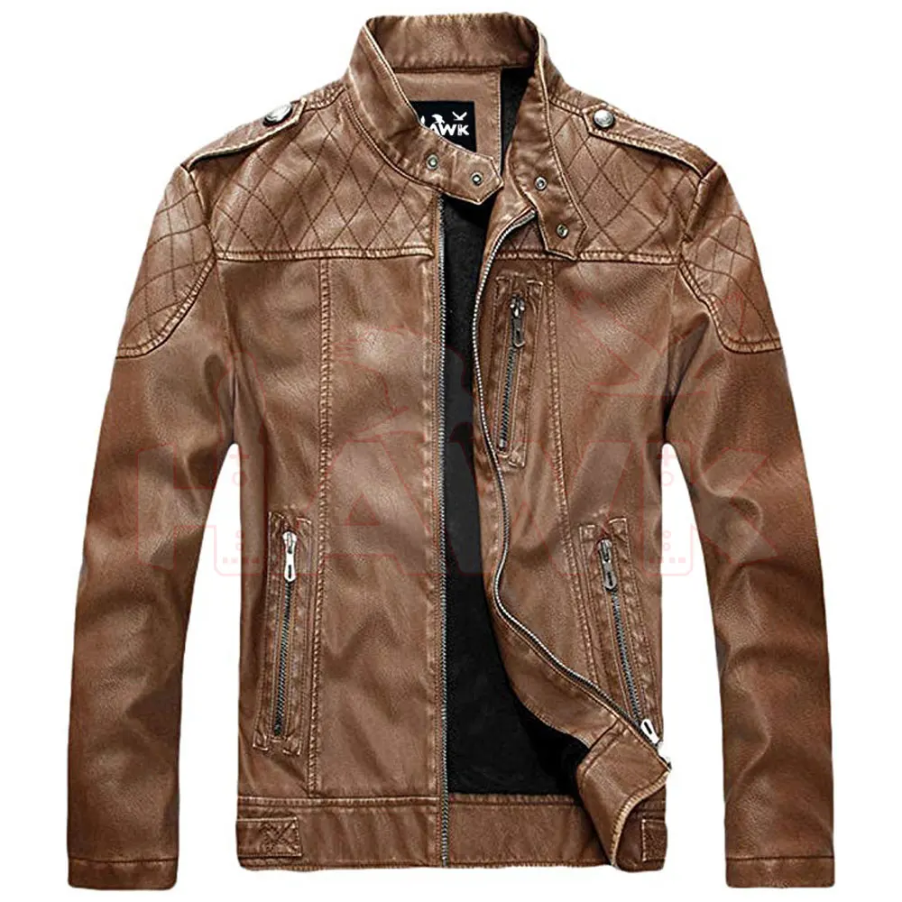 Genuine Leather Fashion Jacket For Men Windproof Sheepskin Leather Jacket For Men