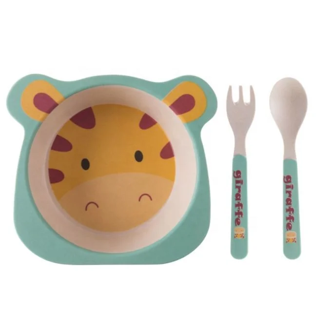 Dinner Set Tableware Bowl Set Chidren Bamboo Made in China Irregular Child Dinnerware Sets Bulk Packing or Craft Box Packing