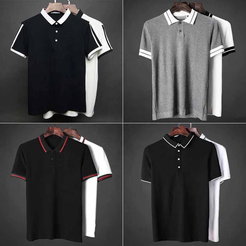 OEM wholesale custom logo golf polo blank black and white custom men polo shirt summer casual wear fashion wear
