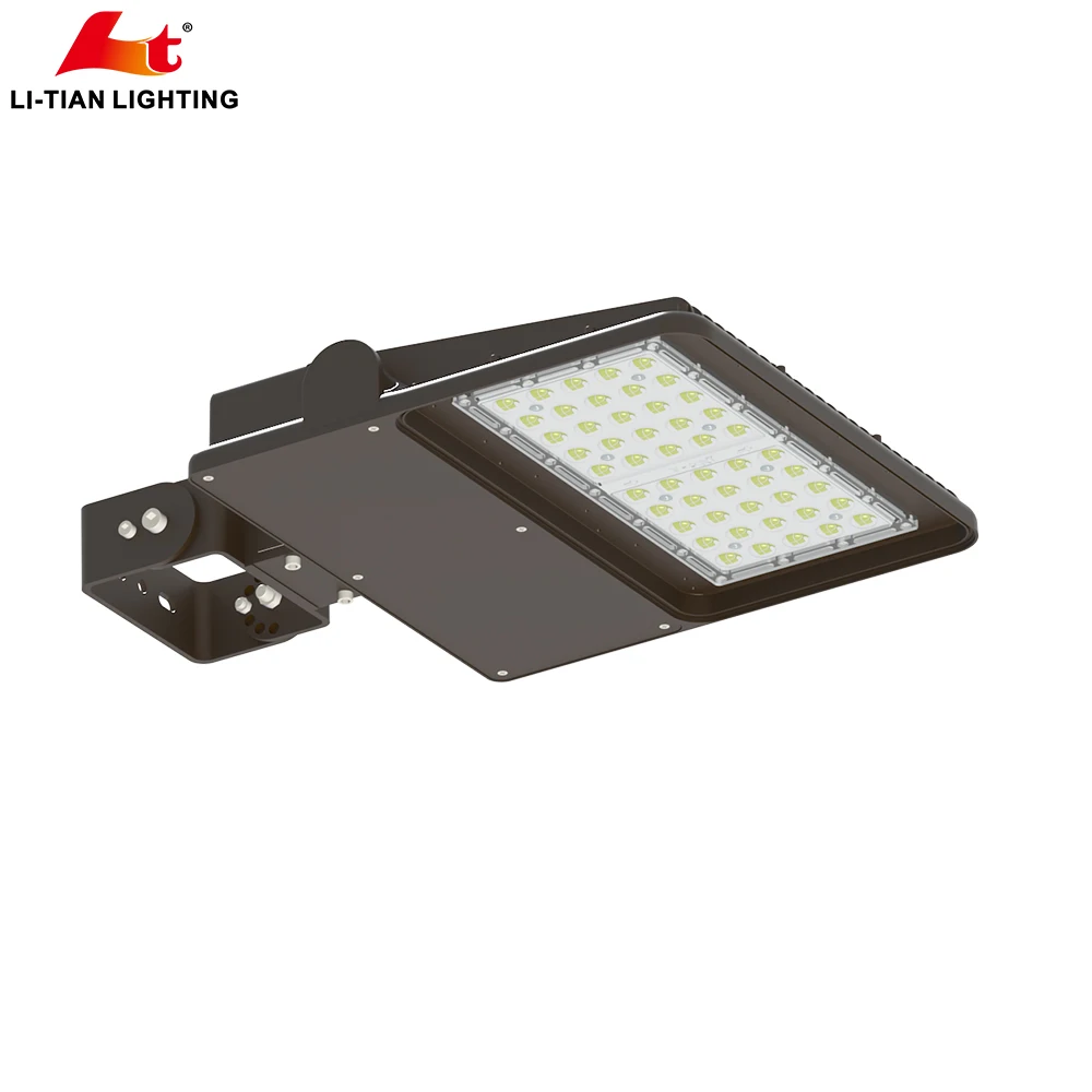 200W Outdoor LED Street Area Lights 5000K 26000 Lm Dusk Dawn Aluminum Body Slip Fitter AC Power Supply IP65 Rating Road