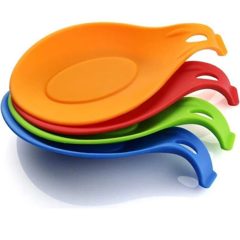 
Heat resistant non stick silicone kitchen utensil holder soup spoon rest 