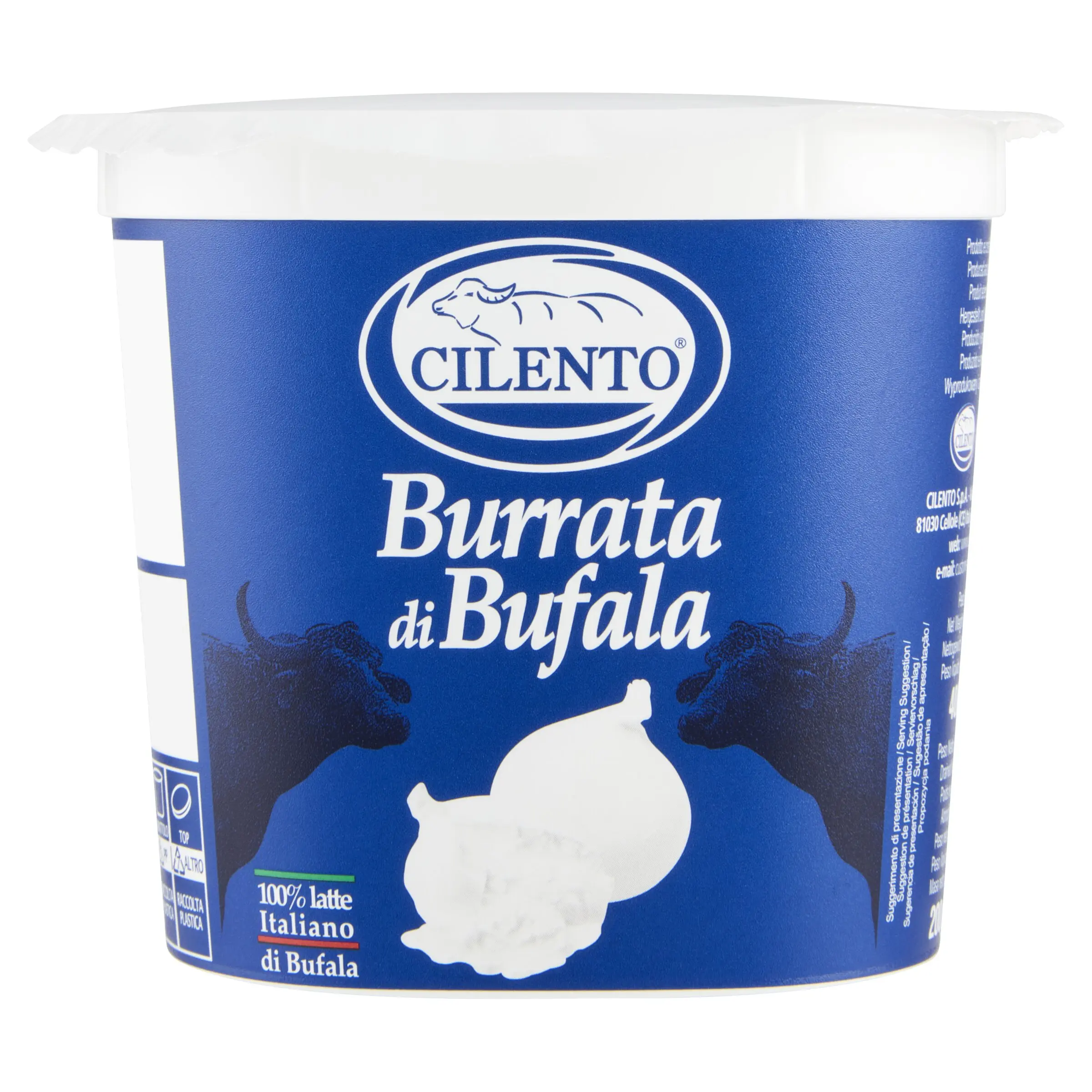 High quality Italian fresh cheese with creamy heart Burrata di Bufala tub 200g (1600339227846)