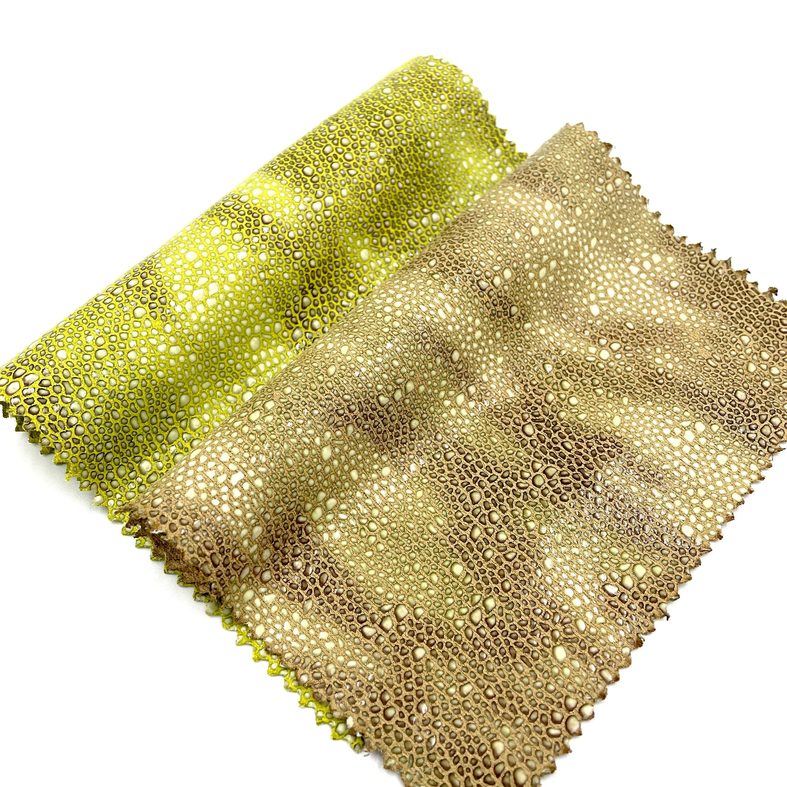 EPO High Quality Stretch Lightweight Polyester Spandex with Laser Transferred Pearl Fish Design for Bags