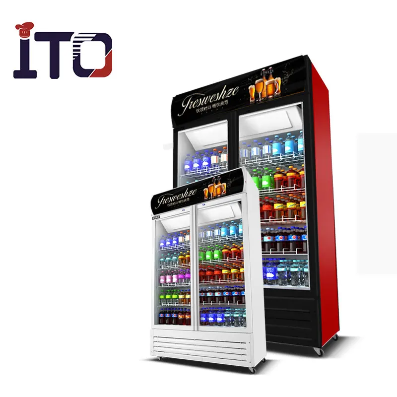 Factory Price Commercial Beverage Chiller With Glass Door For Supermarket