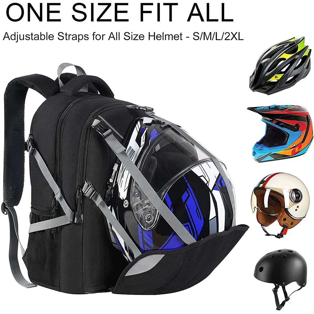 Motorcycle Helmet Backpack for Men Large Capacity Durable Riding 15.6INCH Laptop Cycling Hiking Helmet Catch Bag Basketball