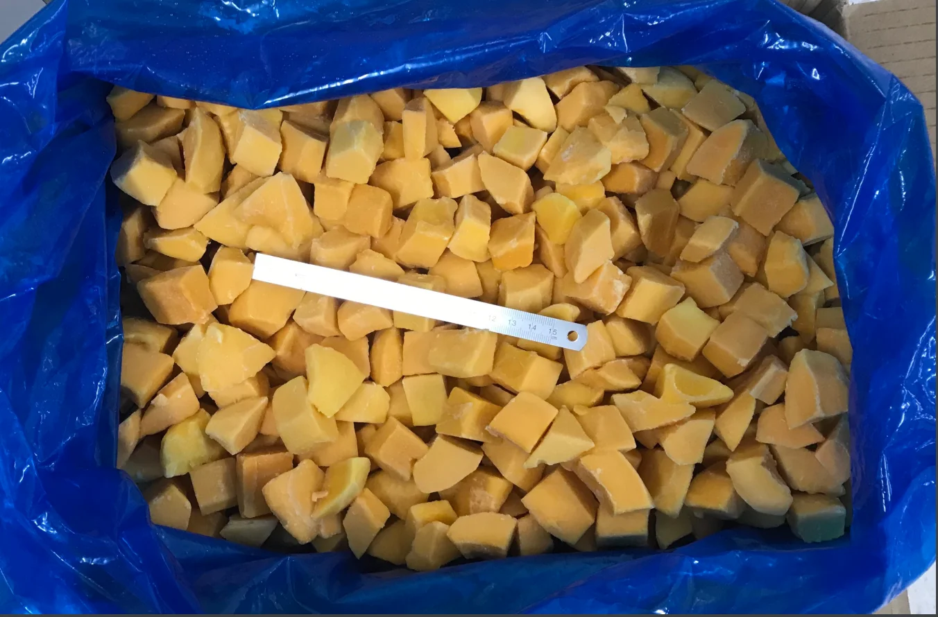 Top Wholesale For decoration High Quality yellow to light orange color IQF Frozen Cat Chu Mango Chunk From Vietnam