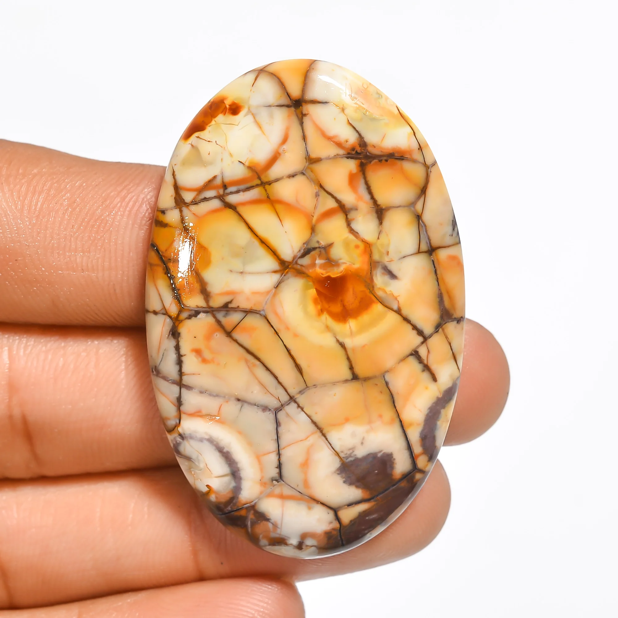 Amazing Top Grade Quality 100% Natural Birds Eye Jasper Oval Shape Cabochon Loose Gemstone For Making Jewelry 58 Ct. 48X30X5 mm