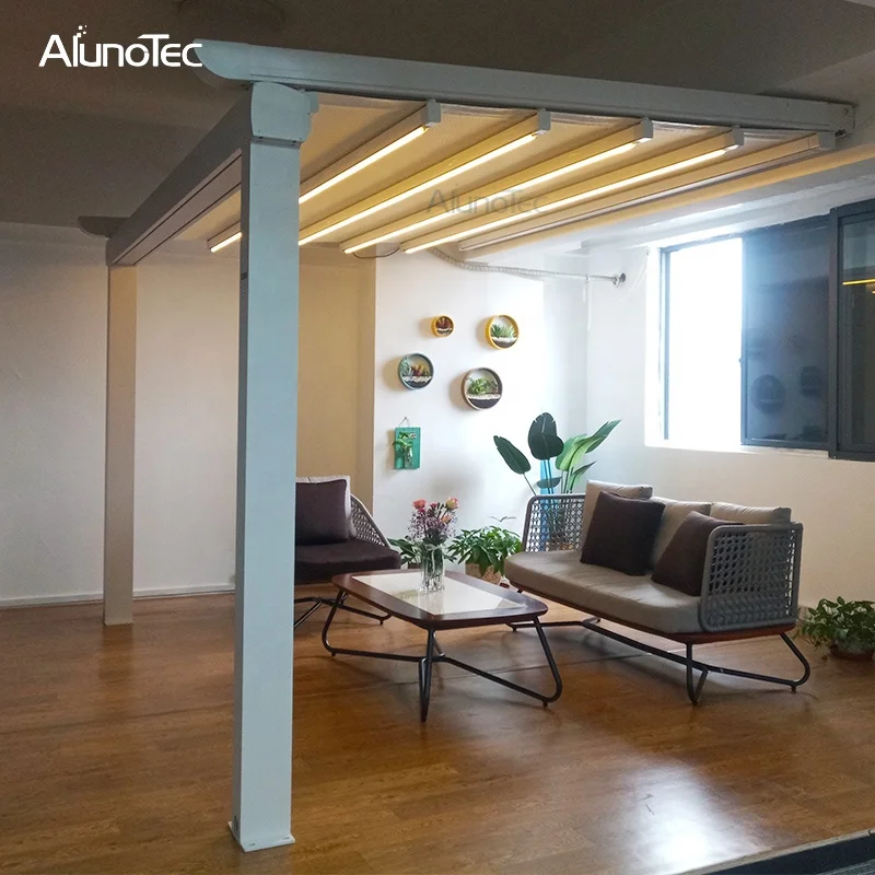 Design Modern Customized Garden Party Retractable Motorised Roof Aluminium Gazebo Outdoor Pergola