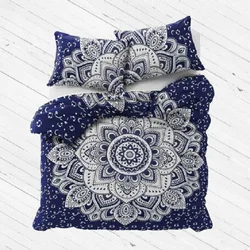 Indian Cotton Double Duvet Cover with 2 Pillow Covers High Classical Finishing Handmade Bed Sheet