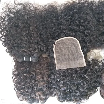 Brazilian Mink Virgin Human Hair Deep Wave Curly Semi curly human hair  Natural black tape hair extension