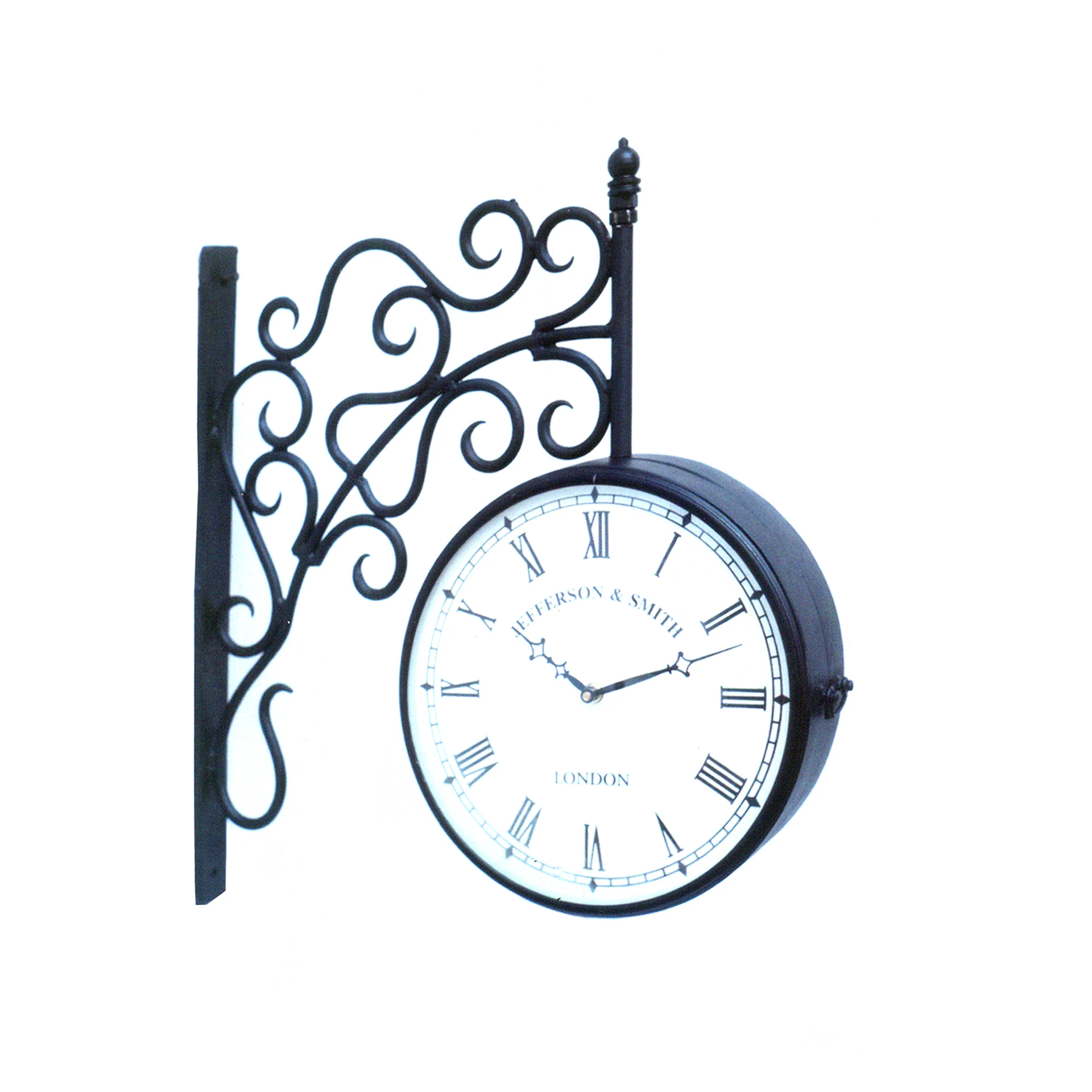 Vintage Collectible Rail Station anchor wall clock with Black color and Flower anchor Design wall clock for Decor