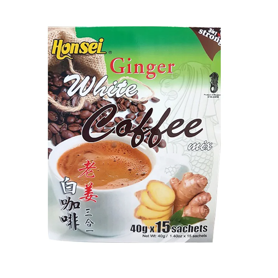 High Quality Cream Flavor Sweet 3-in-1 Ginger Herb Instant Coffee 40g/sachet 15 Sachets/Box with Sugar Flavor