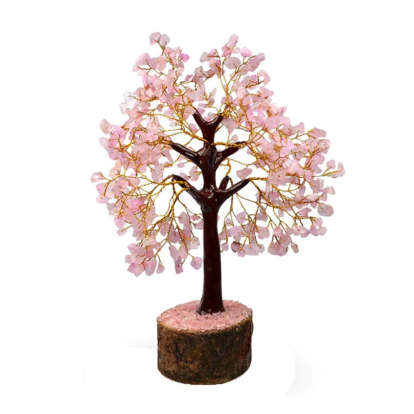 wholesale nature rose quartz amethyst various crystal gemstone Christmas life tree for home decoration Christmas gift