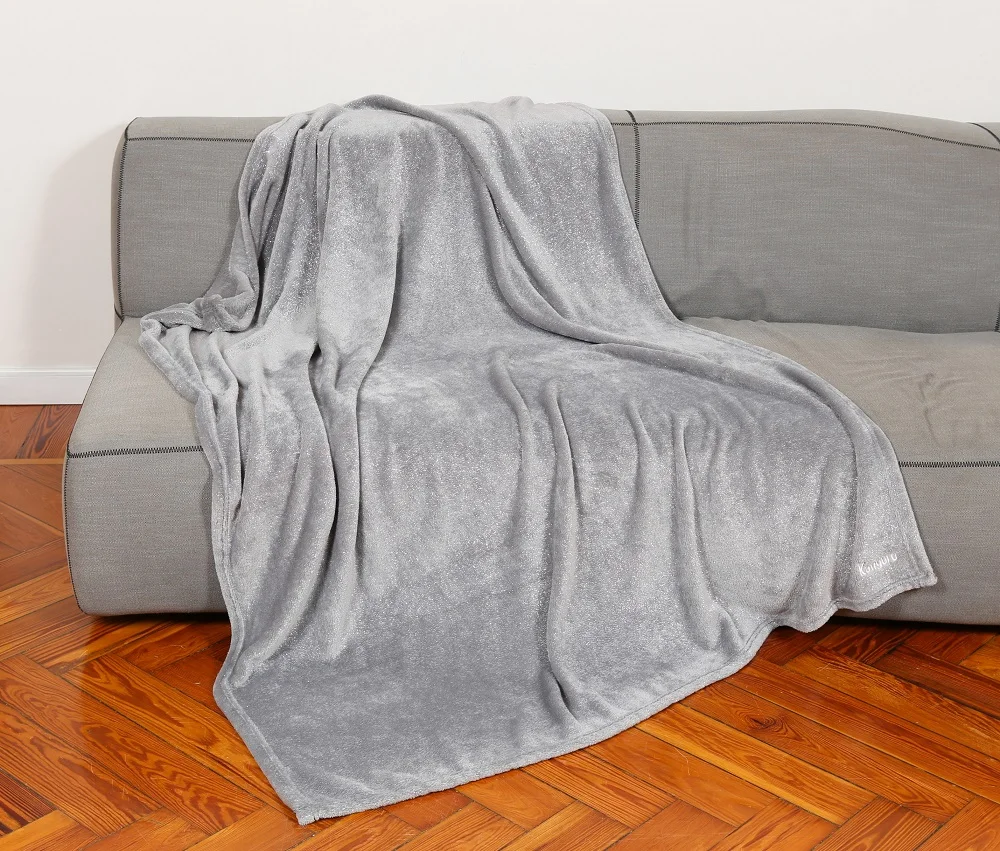 GLITTER GREY FLEECE BLANKET