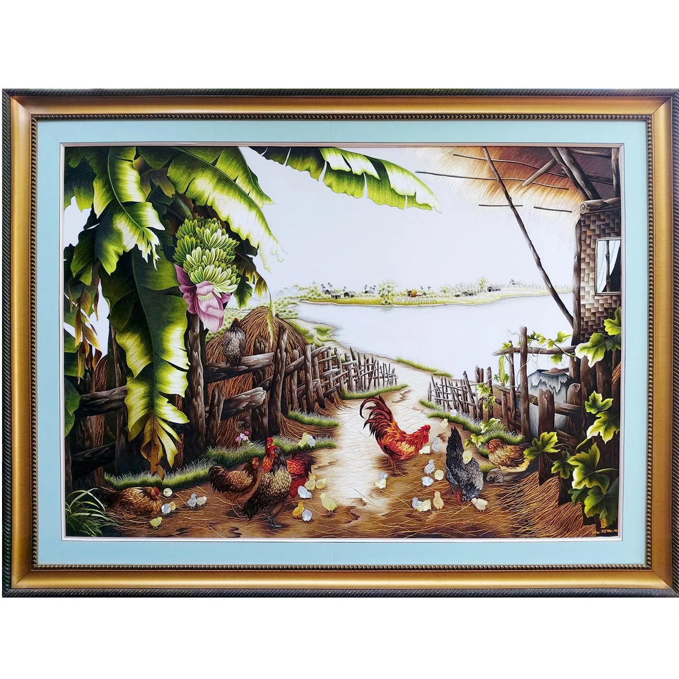 
Best Quality Landscape Hand Embroidery Art Painting for Home Decoration 