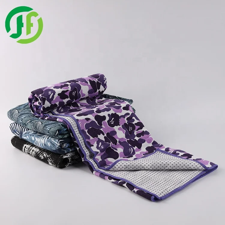 Вафельное полотенце для фитнеса и йоги с цифровым принтом