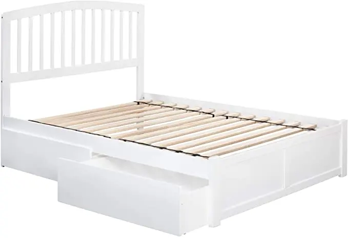 Simple Style Rice White Pu Comfortable Bed For Bedroom Furniture Solid Wood Bed