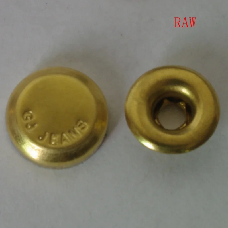 9.5mm high edge  light  gold metal badge jeans denim studs rivet