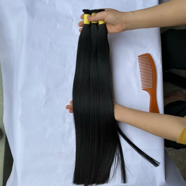 Wholesale price Natural Straight Bulk Hair bundle virgin raw hair