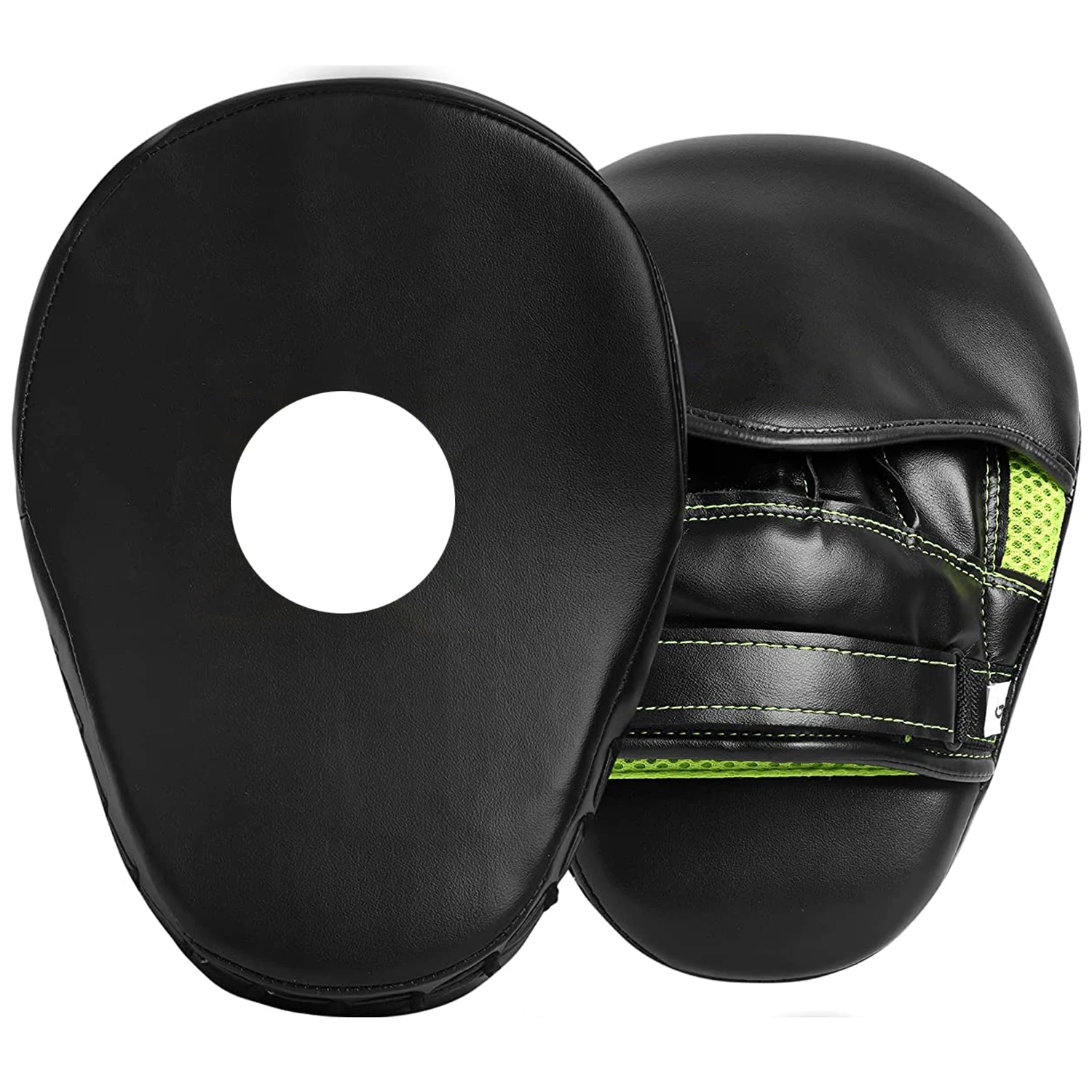 Boxing Curved Focus Punching Mitts- Genuine Leather Training Pads for MMA, Muay Thai, Sparring, Dojo, Martial Arts