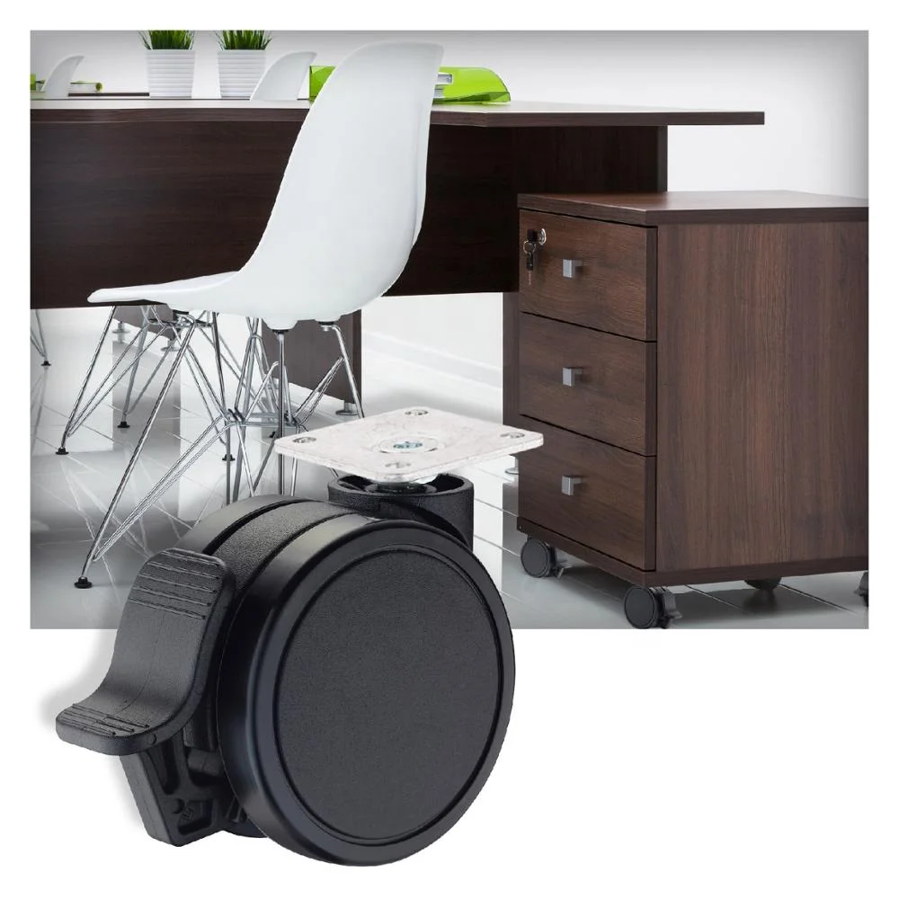 Small locking casters and wheels for furniture