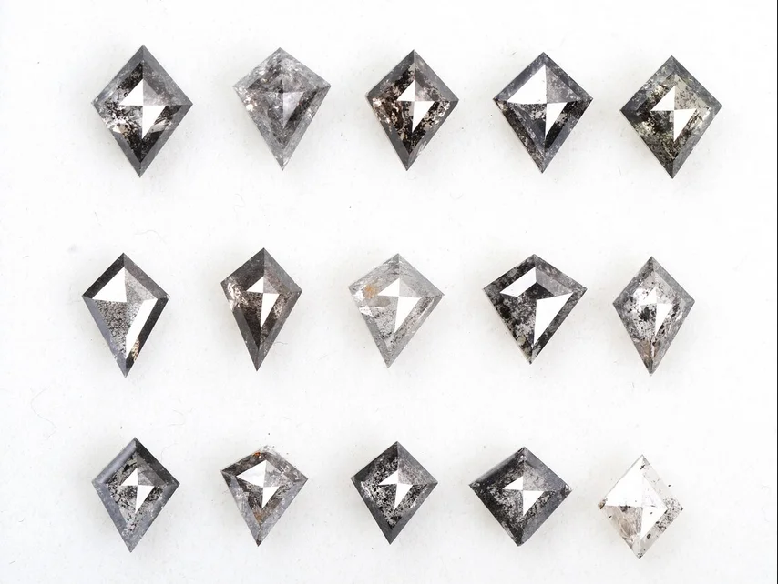 0.50 Carat to 1.00 Carat Size Kite Shape Salt and Pepper Diamonds 100% Earthmined,diamond salt and pepper