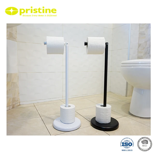 Free Standing Toilet Tissue Paper Roll Holder | Taiwan | Black White Chrome | freestanding | Bathroom | Rack
