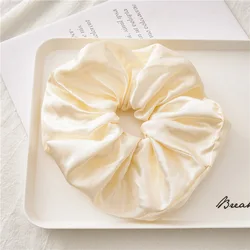 17cm Chic Black Large Scrunchies Soft Scrunchy Hair Ties Silk Satin Big Scrunchies For Hair