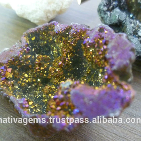 MOROCCAN COATED GEODE DRUZY PENDANT Unisex Number Pattern Stone Pendant Children Jewelry Crystals Agate Jade Main Materials Gift