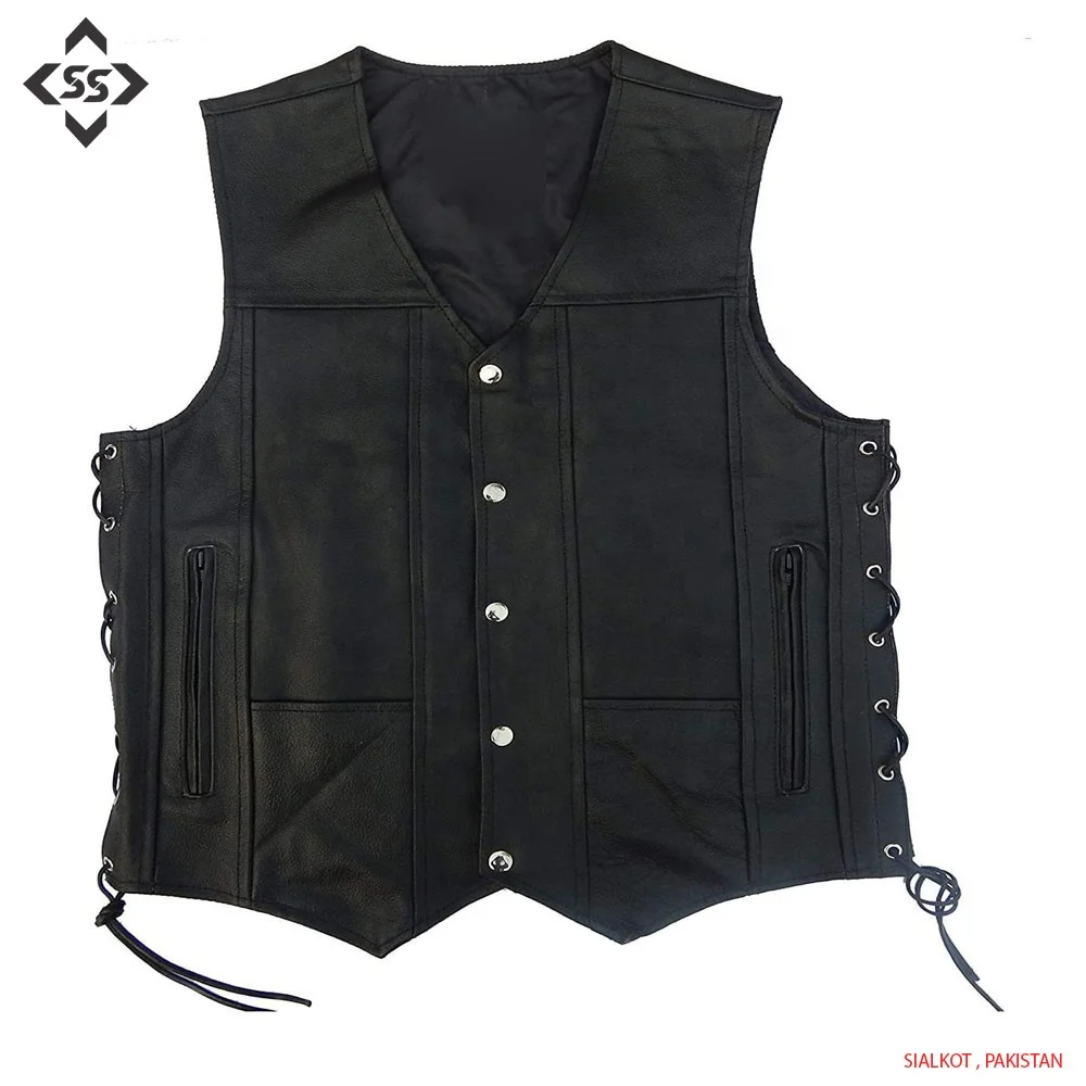 mesh vest pocket Motorcycle Leather Vest Men Spring New Fashion Punk Sleeveless Jacket V Neck Plus Size Waistcoats