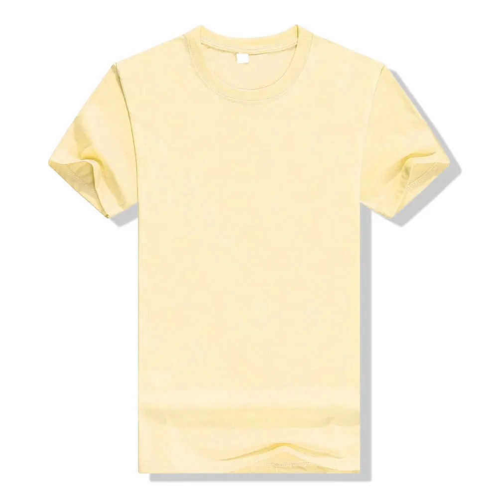  Мужская Однотонная футболка из 100% хлопка Повседневная летняя одежда с короткими рукавами