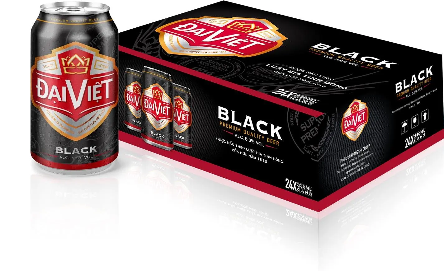 Пивоварня черное пиво Alc 5.8% Vol алюминиевая банка 330 мл жареный солод вьетнамский баварский хоп экстракция 24 банки OEM