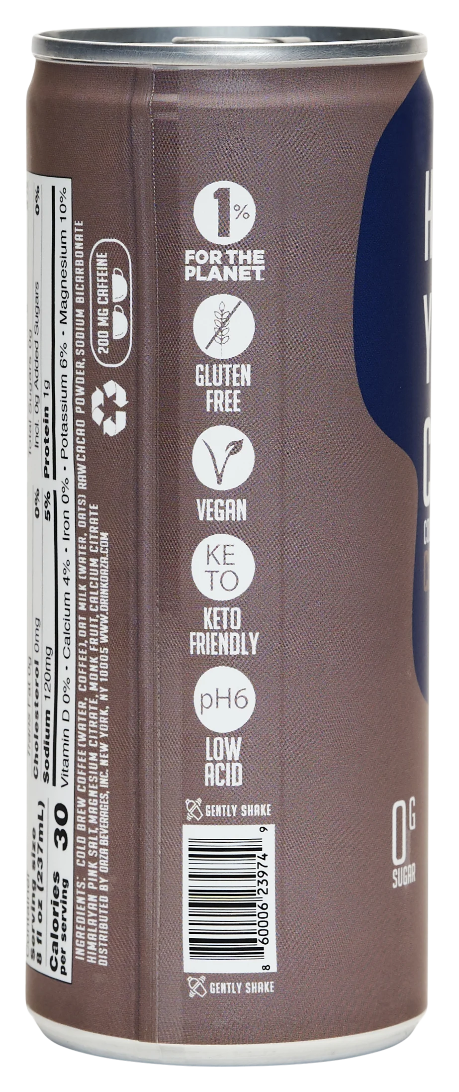 OAZA High Performance Cold Brew Hydrate Your Coffee Ready to Drink Cacao Mocha 8 Fl Oz Pack of 12