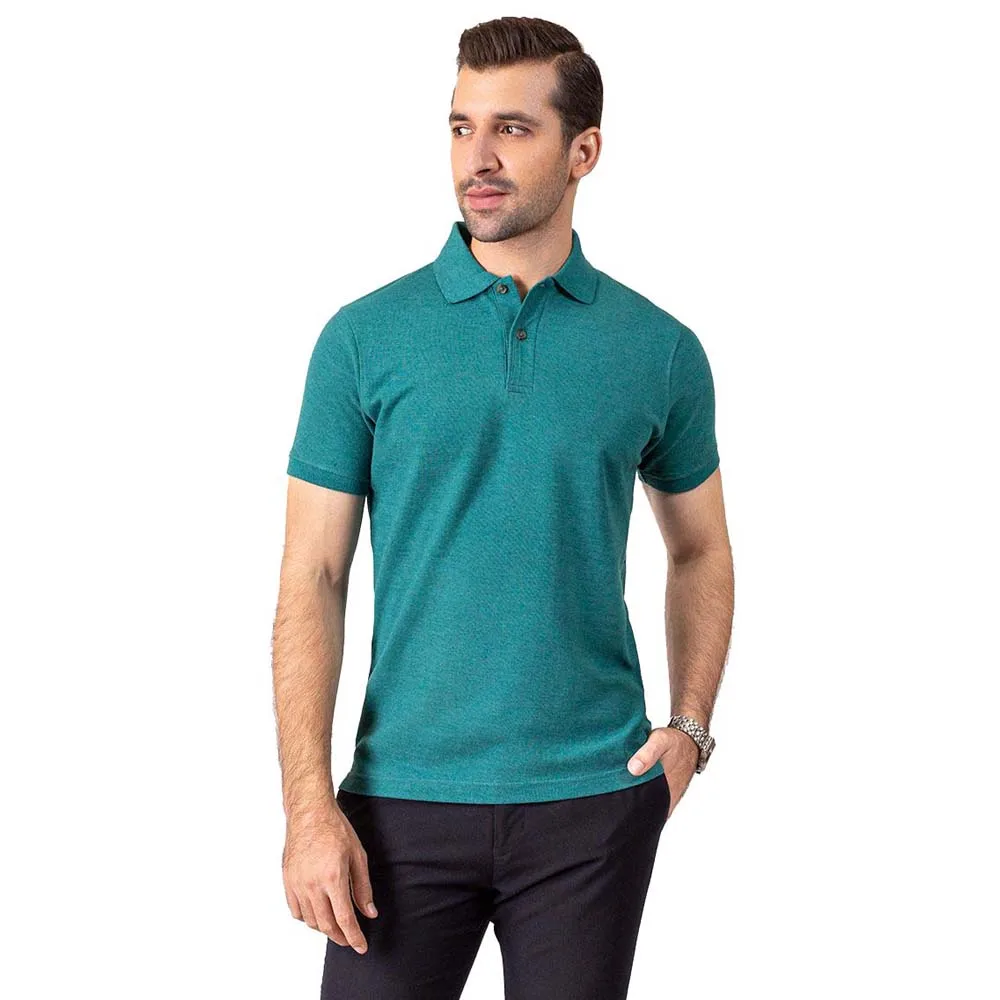 Мужская хлопковая рубашка-поло с коротким рукавом