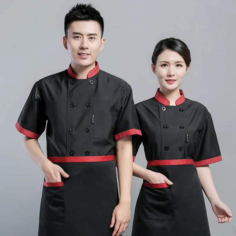  Куртка шеф-повара с коротким рукавом Униформа для кухни ресторана и бара рабочая одежда отеля