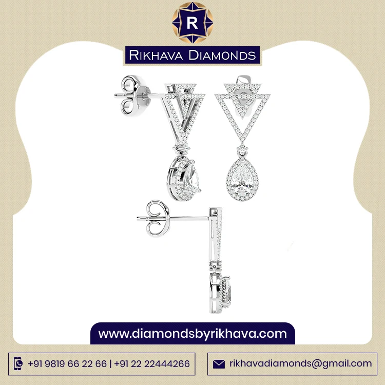 14 K White Gold Metal Purity Round Brilliant Shape Natural Diamond Solitaire Earring Buy  Women Earring At Best Price