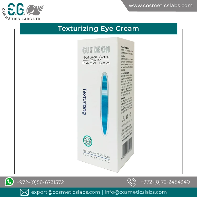 Highest Selling Perfect Quality Texturizing Eye Cream to Remover Dark Circles from Top Israel Supplier