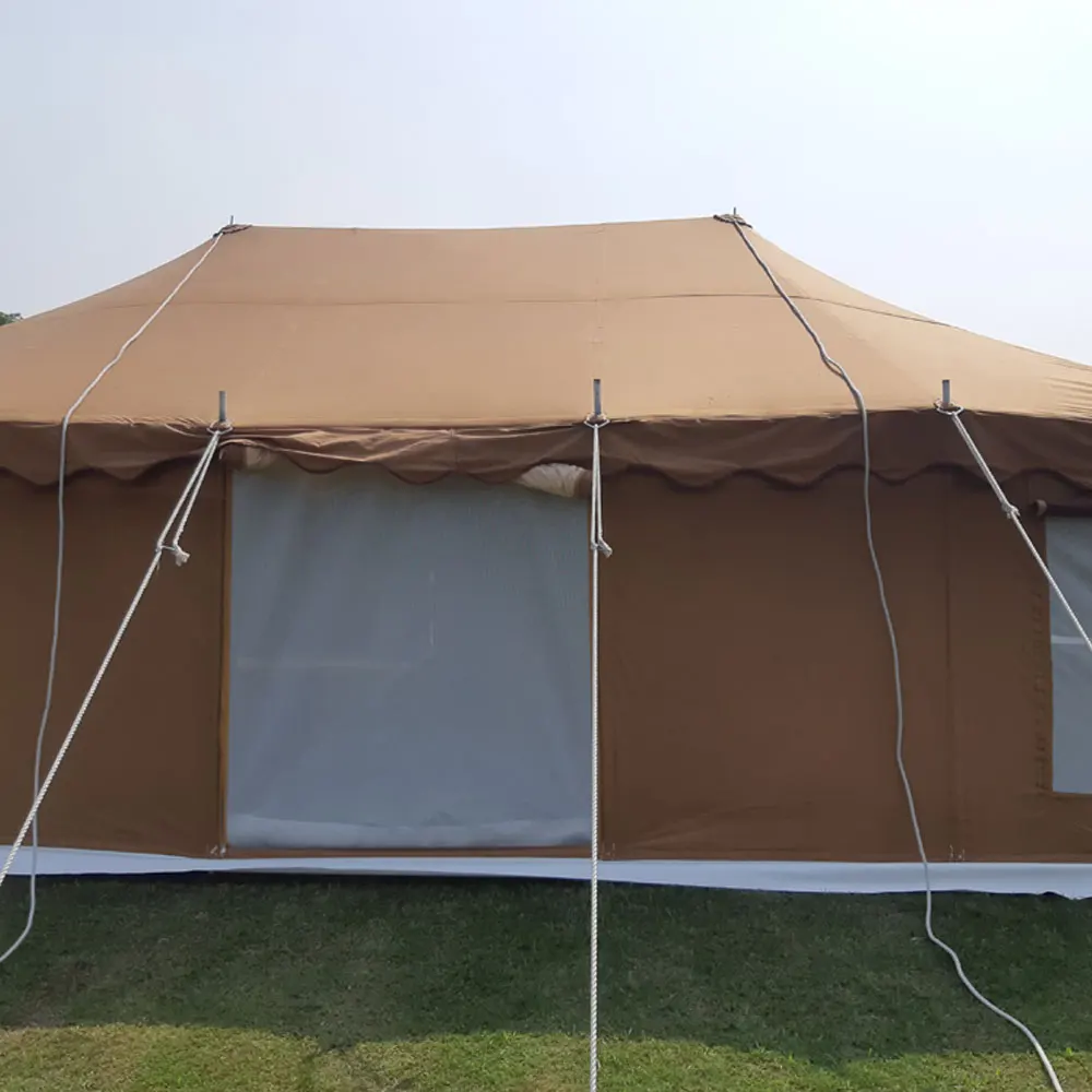 Hot sale khaki Deluxe Tent PVC coated canvas dome relief tent large Wholesale Custom Made Khaki Deluxe Tent
