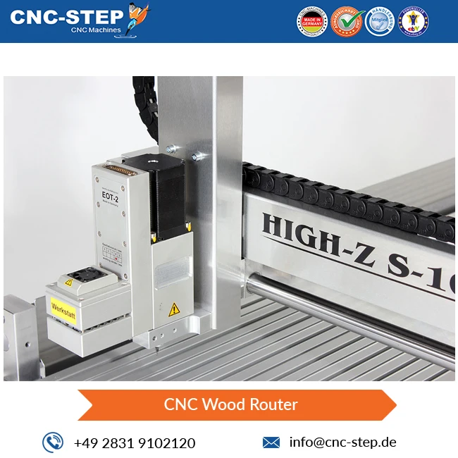 0.8-4.5 kW Spindle Motor Power High Performance CNC Wood Router Machine High-Z S-1000/T 1396 x 870 x570 mm