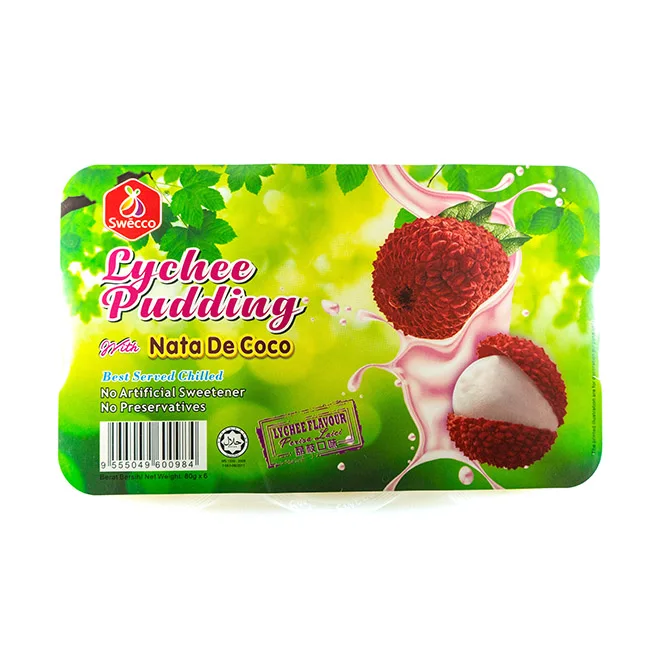 Лучшая цена пудинг личи с натой де коко смешанные фрукты Желейный [80 г x 6 чашек] в упаковке малайзийские Халяльные товары